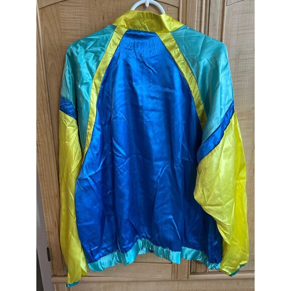 Vintage Era Catsuit Costume Set L Polyester Blue Yellow Green Tracksuit - Picture 3 of 6